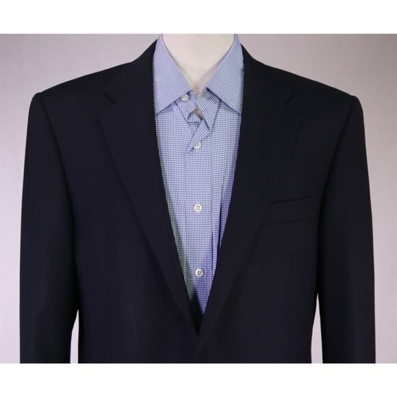 Hickey-Freeman Current Navy Blue Roman Coin Buttons Wool Blazer Jacket 40L - Picture 3 of 8